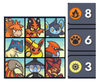 Ejemplo de composición Fuego/Campo No-Highroll