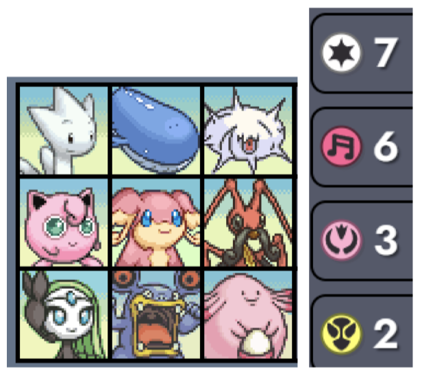 Pokemon Auto Chess Normal Synergy Board - Normal 7 Sound 6