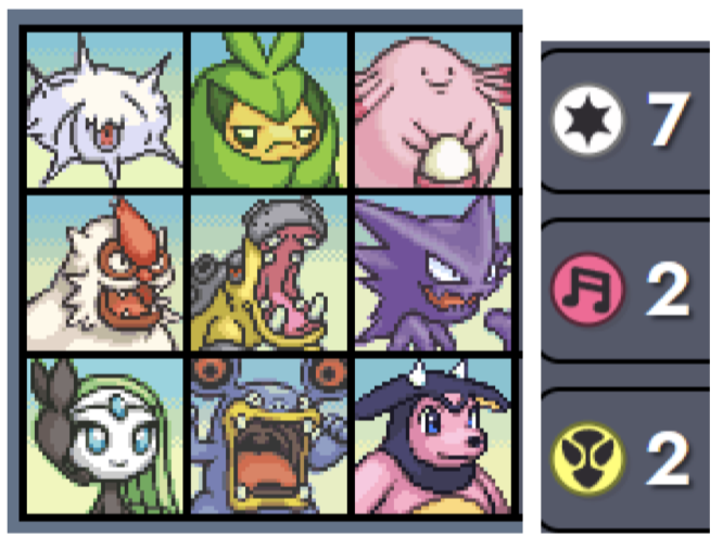 Pokemon Auto Chess Normal Synergy Board - 7 Normal + Flex Units