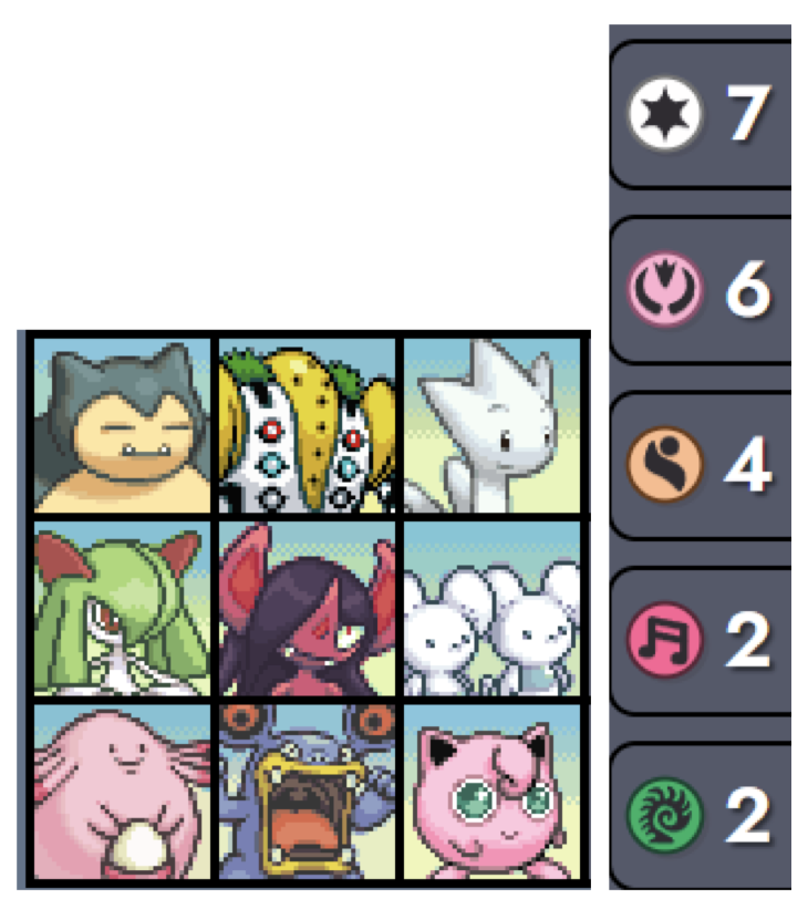Pokemon Auto Chess Normal Synergy Board - Normal Fairy Humans